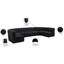 Meridian Arc Black Velvet 8 pc Modular Sectional IMAGE 16