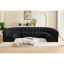 Meridian Arc Black Velvet 8 pc Modular Sectional IMAGE 2