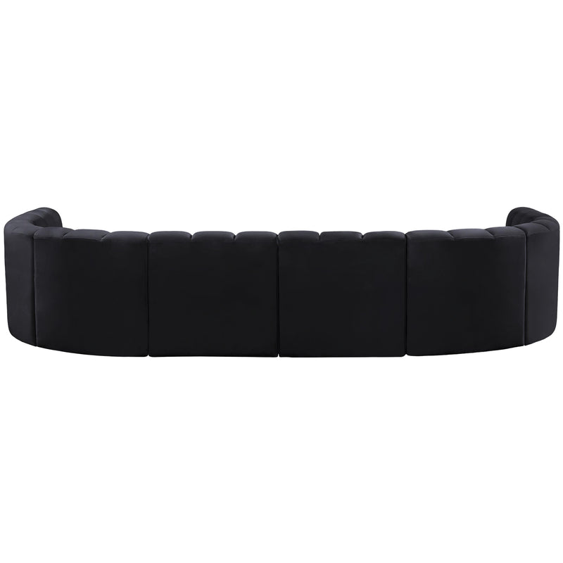 Meridian Arc Black Velvet 8 pc Modular Sectional IMAGE 3