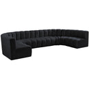 Meridian Arc Black Velvet 8 pc Modular Sectional IMAGE 5