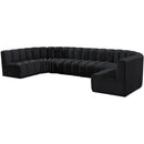 Meridian Arc Black Velvet 8 pc Modular Sectional IMAGE 6