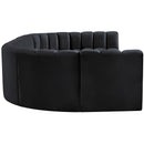 Meridian Arc Black Velvet 8 pc Modular Sectional IMAGE 7