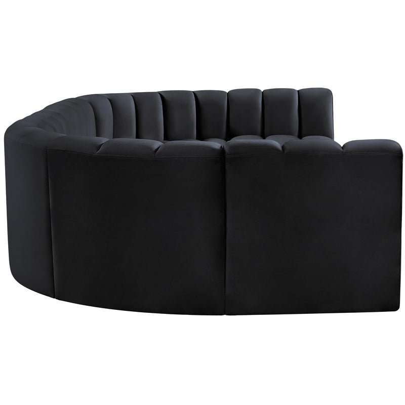 Meridian Arc Black Velvet 8 pc Modular Sectional IMAGE 7