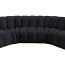Meridian Arc Black Velvet 8 pc Modular Sectional IMAGE 10