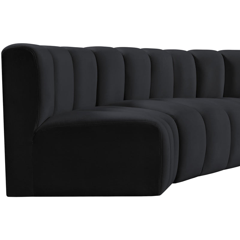 Meridian Arc Black Velvet 8 pc Modular Sectional IMAGE 11