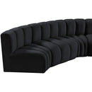 Meridian Arc Black Velvet 8 pc Modular Sectional IMAGE 12
