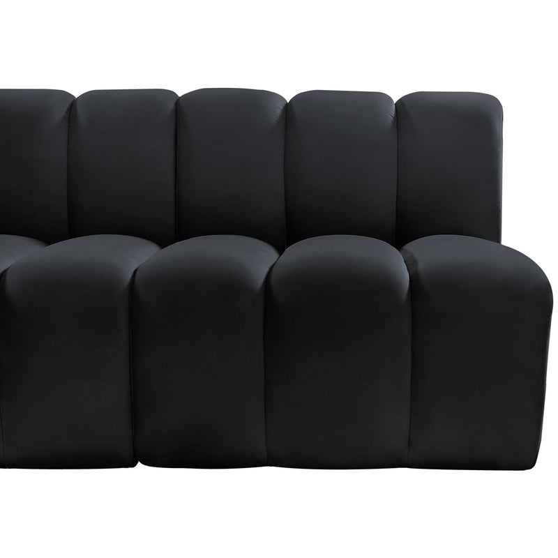 Meridian Arc Black Velvet 8 pc Modular Sectional IMAGE 13
