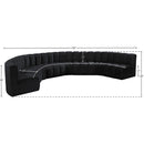 Meridian Arc Black Velvet 8 pc Modular Sectional IMAGE 14
