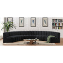 Meridian Arc Black Velvet 8 pc Modular Sectional IMAGE 2