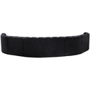 Meridian Arc Black Velvet 8 pc Modular Sectional IMAGE 3