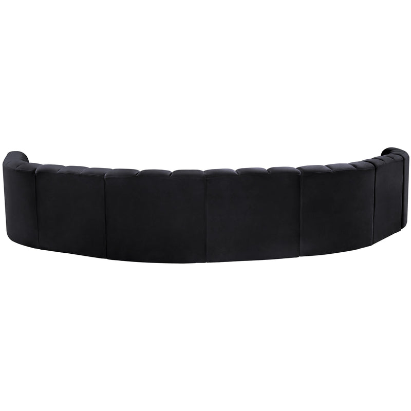 Meridian Arc Black Velvet 8 pc Modular Sectional IMAGE 3