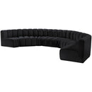 Meridian Arc Black Velvet 8 pc Modular Sectional IMAGE 6