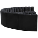 Meridian Arc Black Velvet 8 pc Modular Sectional IMAGE 7