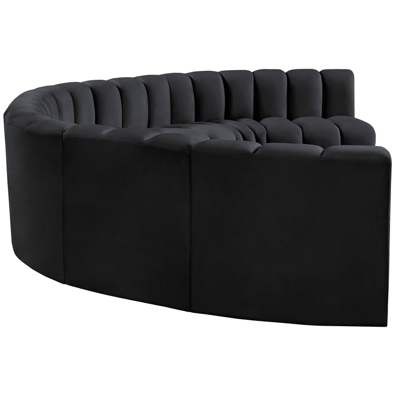 Meridian Arc Black Velvet 8 pc Modular Sectional IMAGE 7