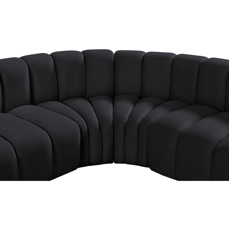 Meridian Arc Black Velvet 8 pc Modular Sectional IMAGE 9