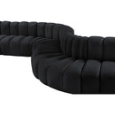 Meridian Arc Black Velvet 8 pc Modular Sectional IMAGE 14