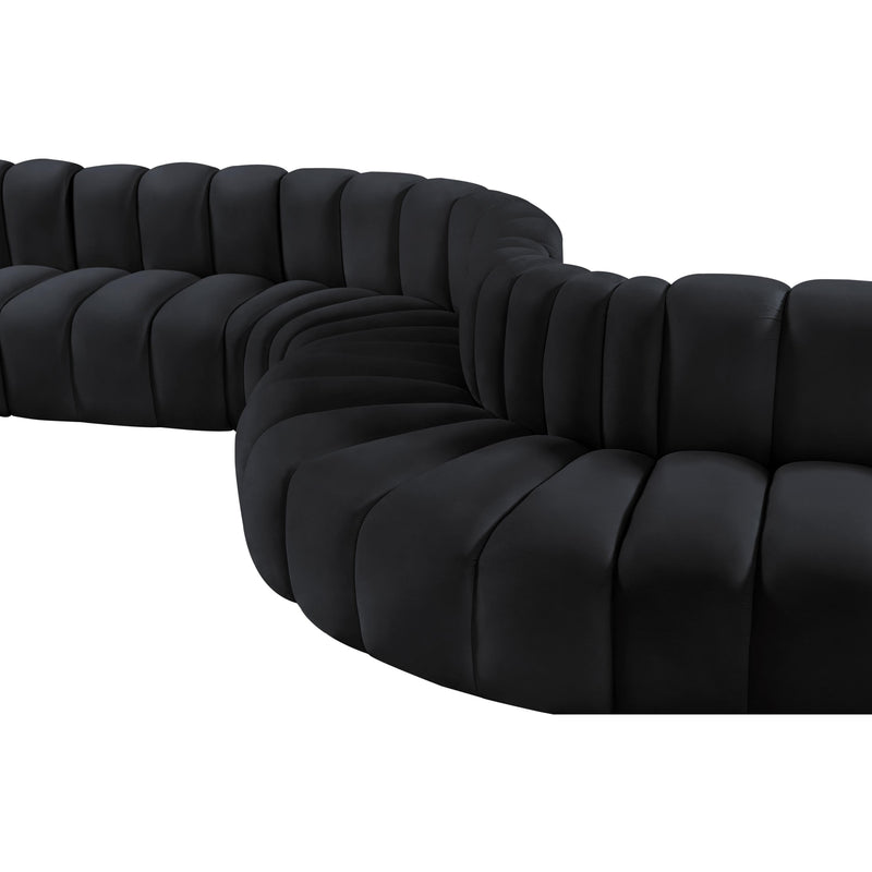Meridian Arc Black Velvet 8 pc Modular Sectional IMAGE 14