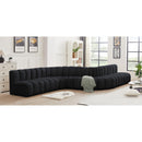 Meridian Arc Black Velvet 8 pc Modular Sectional IMAGE 2