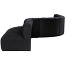 Meridian Arc Black Velvet 8 pc Modular Sectional IMAGE 6