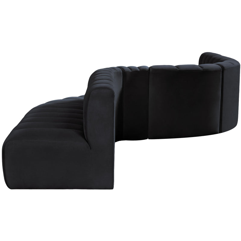 Meridian Arc Black Velvet 8 pc Modular Sectional IMAGE 6