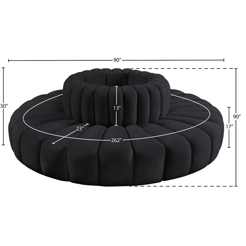 Meridian Arc Black Velvet 8 pc Modular Sectional IMAGE 6