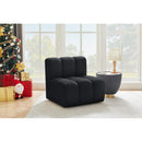 Meridian Arc Black Velvet Straight Chair IMAGE 2