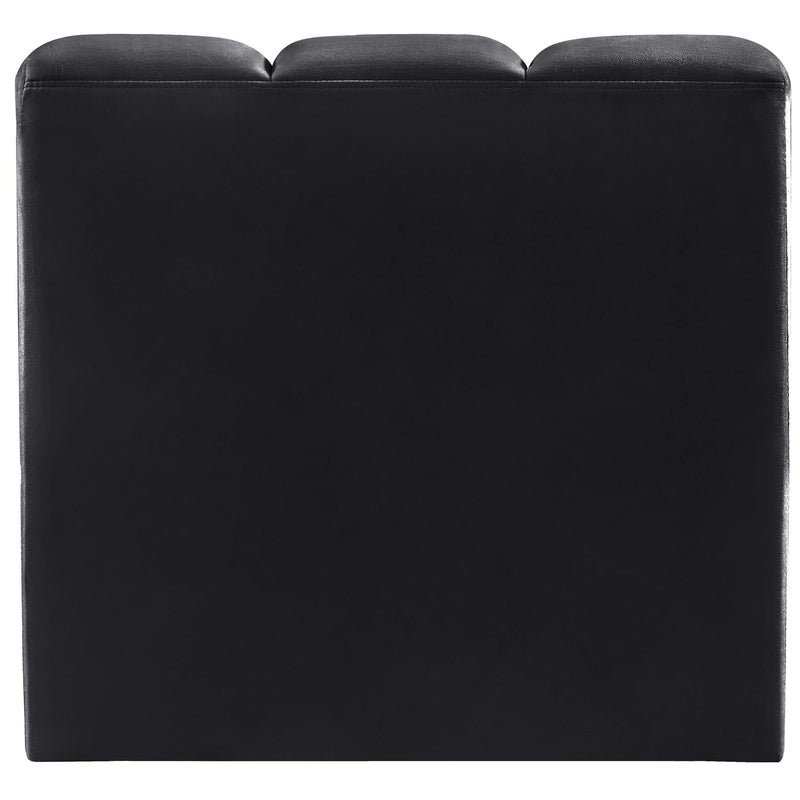 Meridian Arc Black Velvet Straight Chair IMAGE 3