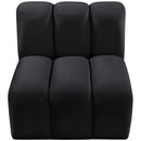 Meridian Arc Black Velvet Straight Chair IMAGE 4