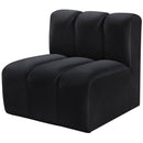 Meridian Arc Black Velvet Straight Chair IMAGE 6