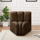 Meridian Arc Brown Velvet Curved Corner IMAGE 2