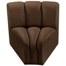 Meridian Arc Brown Velvet Curved Corner IMAGE 5