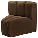 Meridian Arc Brown Velvet Curved Corner IMAGE 6
