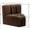 Meridian Arc Brown Velvet Curved Corner IMAGE 8