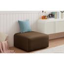 Meridian Arc Brown Velvet Ottoman IMAGE 2