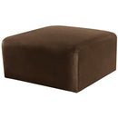 Meridian Arc Brown Velvet Ottoman IMAGE 5