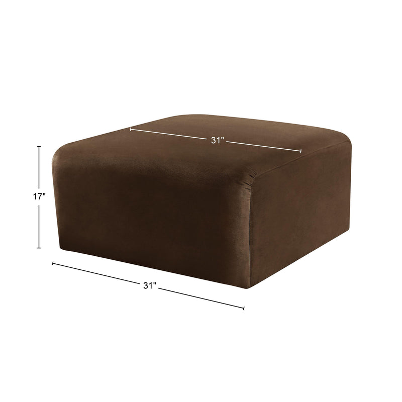 Meridian Arc Brown Velvet Ottoman IMAGE 8