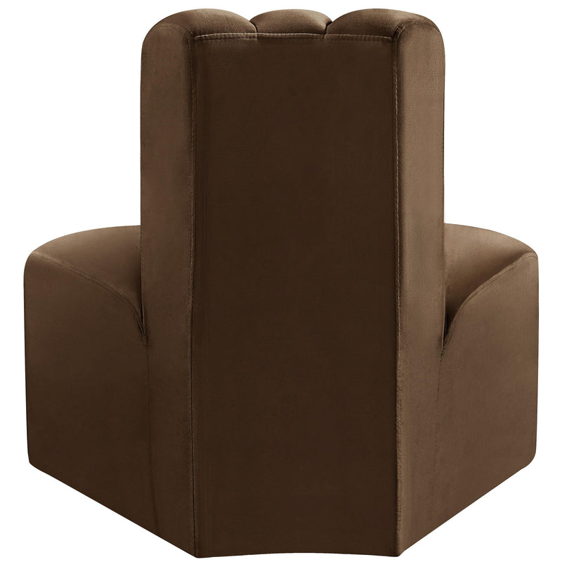 Meridian Arc Brown Velvet Reverse Corner IMAGE 3