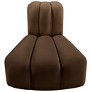 Meridian Arc Brown Velvet Reverse Corner IMAGE 4