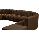 Meridian Arc Brown Velvet 10 pc Modular Sectional IMAGE 10