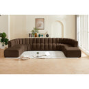 Meridian Arc Brown Velvet 10 pc Modular Sectional IMAGE 2