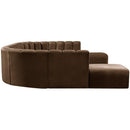 Meridian Arc Brown Velvet 10 pc Modular Sectional IMAGE 6