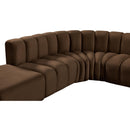 Meridian Arc Brown Velvet 10 pc Modular Sectional IMAGE 7