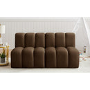 Meridian Arc Brown Velvet 2 pc Modular Sectional IMAGE 2