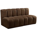 Meridian Arc Brown Velvet 2 pc Modular Sectional IMAGE 5