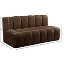 Meridian Arc Brown Velvet 2 pc Modular Sectional IMAGE 9