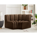 Meridian Arc Brown Velvet 2 pc Modular Sectional IMAGE 2