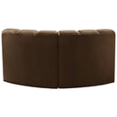 Meridian Arc Brown Velvet 2 pc Modular Sectional IMAGE 3