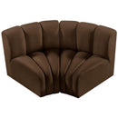 Meridian Arc Brown Velvet 2 pc Modular Sectional IMAGE 4