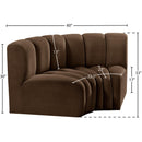 Meridian Arc Brown Velvet 2 pc Modular Sectional IMAGE 7