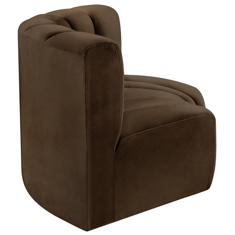 Meridian Arc Brown Velvet 2 pc Modular Sectional IMAGE 7